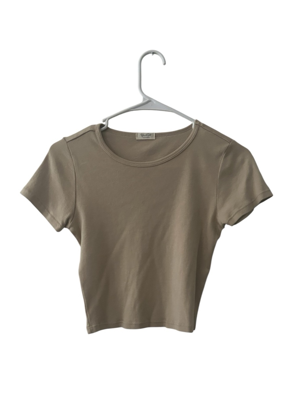 John Galt Tan Baby Tee Crop Top